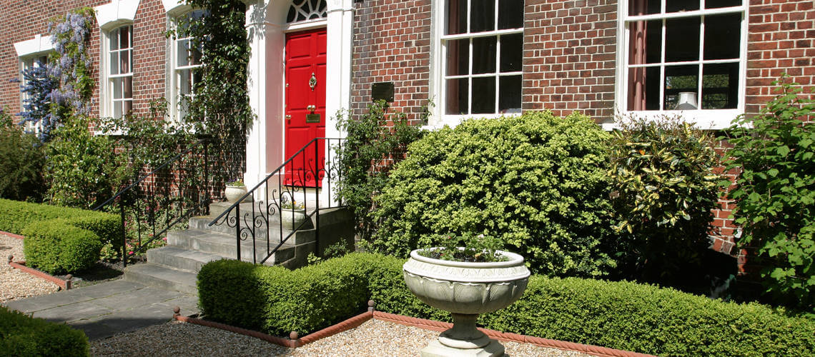 Sash windows on a traditional home